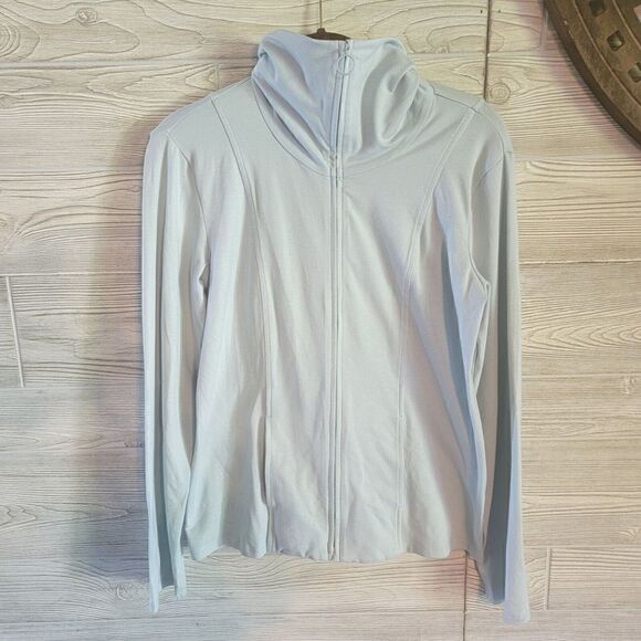 Eileen Fisher Full Zip Up SZ XS Sweater Women's Baby Blue Athletic - Picture 1 of 6